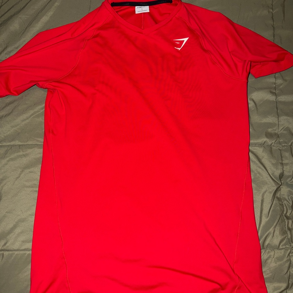 Gymshark Men's Bright Red Shirt Large